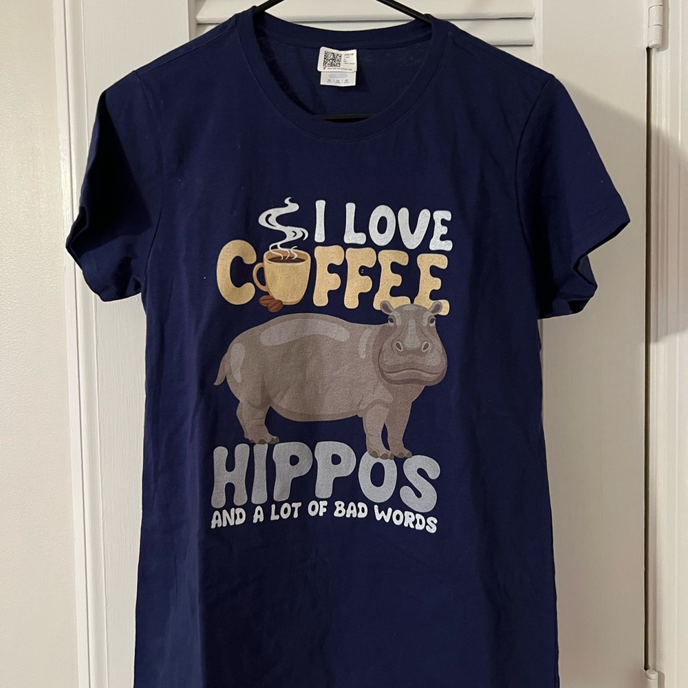 Navy Blue Hippo Graphic Tee